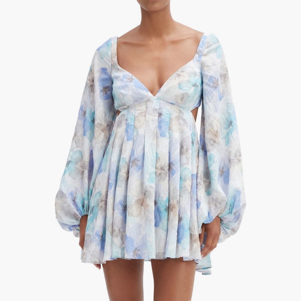 Bardot Jovie long sleeve babydoll mini dress! Size large/8 NWT